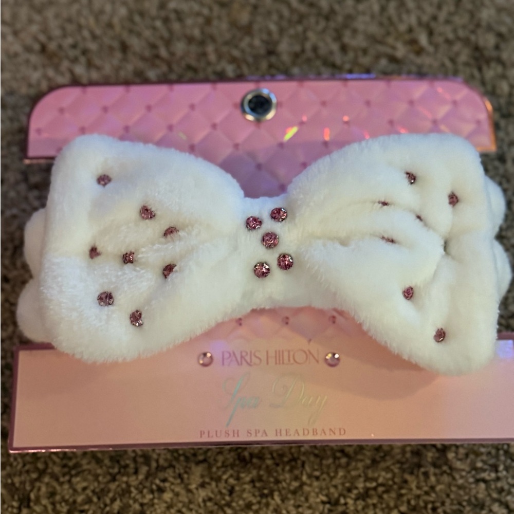 Paris Hilton White Plush Spa Headband